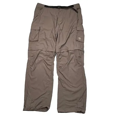 $32 • Buy Mountain Hardwear Convertible Hiking Cargo Pants Mens 2XL Tan Outdoors Active