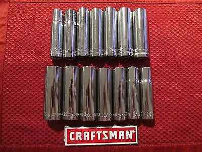 Craftsman - 1/2  Drive 12 Point Deep Sockets - Metric Or SAE - Choose Size - NEW • $7.99