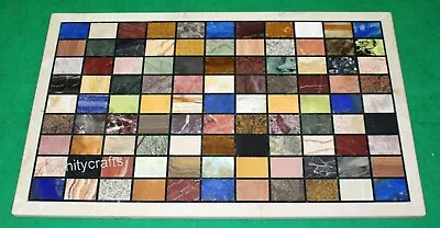 18x36 Inches Marble Dining Table Top Inlaid With Multicolor Stone Center Table • £703.42