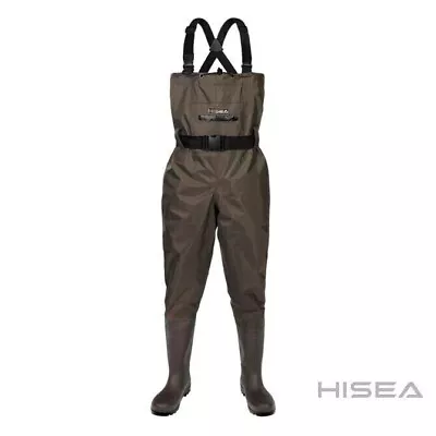 Hisea Brown PVC Fishing Waders (US Size 6M/8W) • $44.99