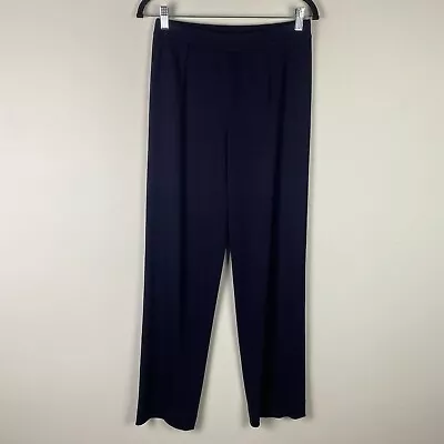 Exclusively Misook Knit Pants Women Small Navy Straight High Rise Capsule Office • $34.95