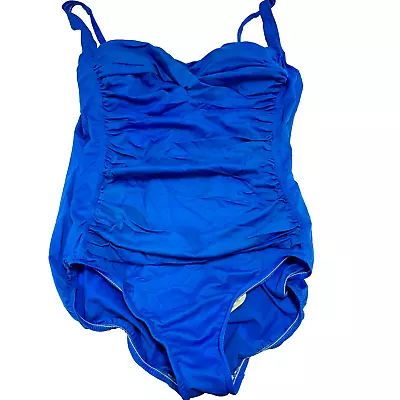 Miraclesuit Solid One Piece Swimsuit Blue Shaping Size 18 Womens • $64.17