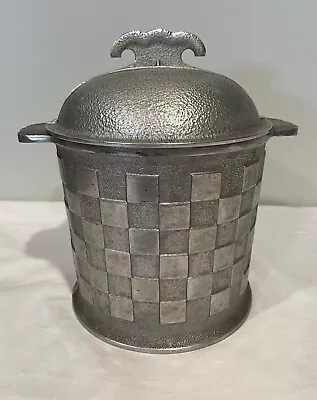 Vtg Guardian Servicware Ice Bucket Metal Lid Liner Hammered Aluminum Nice! • $28.98