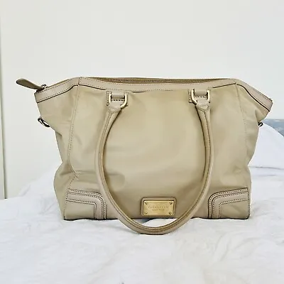 Oroton Beige Handbag Tote Style Corporate Work Bag Nylon And Leather Material (C • $49.95