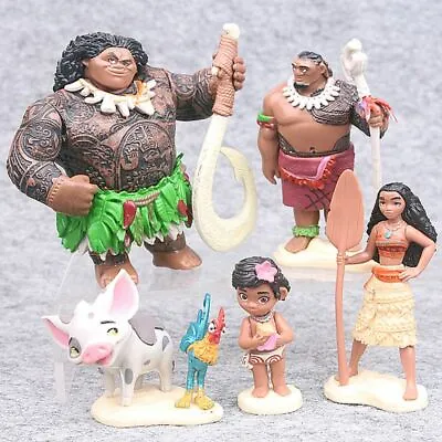 £11.07 • Buy 6pcs Moana Figure Doll Play Set Figurine Toy Cake Topper Collectable Kid Gifts