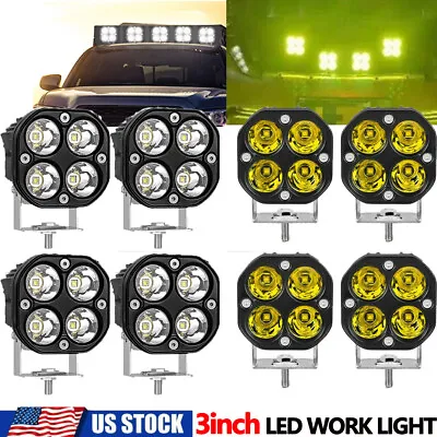 3inch 80W LED Cube Pods Work Light Bar Spot Driving Fog Amber White Lamp Offroad • $22.75