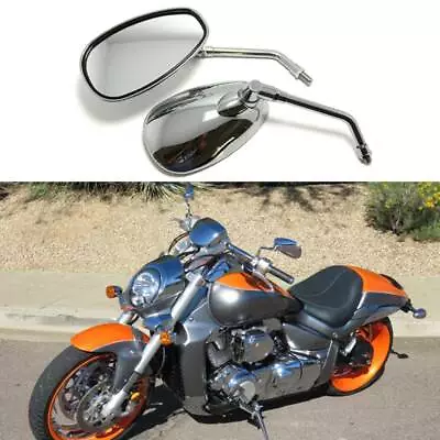 Chrome Motorcycle Rear View Side Mirrors For Suzuki Boulevard M109R M90 C50T S40 • $25.55