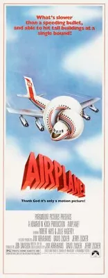 1980 AIRPLANE! VINTAGE COMEDY MOVIE POSTER PRINT STYLE B 36x14 9 MIL PAPER • $34.95