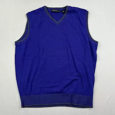 Carnoustie Vest Mens Large Sleeveless Sweater Purple 100% Merino Wool Classic • $7.20