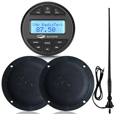 Marine Stereo Audio Package W/ Boat FM AM Radio Receiver For ATV UTV RV UV Yacht • $39.99