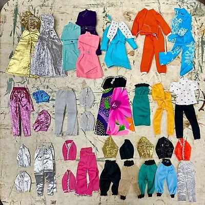 40 PCS Vintage Handmade Barbie Clothes 70's Dresses Jackets Outfits DANCE GROOVY • $42.99