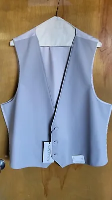 Allure Formals Cement Light Gray Wool Blend Tuxedo Fullback Vest - New With Tags • $17.99