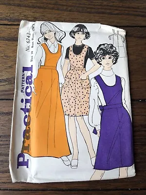 £6 • Buy Vintage Ladies Pinafore Dress Sewing Pattern Practical Pattern 6742 Long / Short