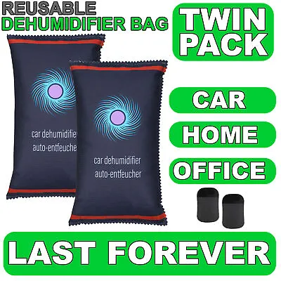 2 X 1KG Car Home Dehumidifier Large Dry Bag Moisture Absorber Pad Reusable  • £12.99