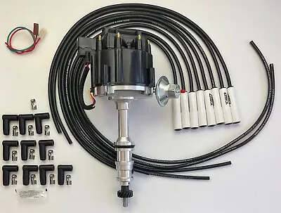 $179.95 • Buy FORD FE 352 390 427 428 HEI DISTRIBUTOR + BLACK 8.5mm CERAMIC BOOT PLUG WIRES