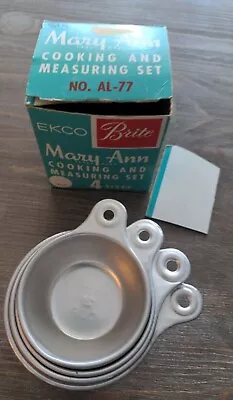 Vintage Ekco Aluminium Measuring Cups Nesting Set Original Box Mary Ann Brite • $24.99