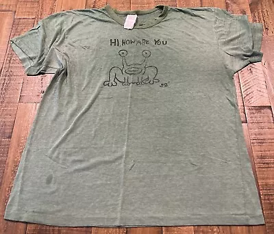 Vintage 90’s Daniel Johnston Hi How Are You T-shirt Green Size XL Single Stitch • $90