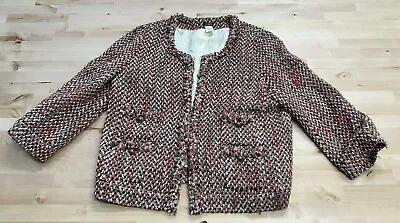 J Crew Boucle Knit Blazer Tweed Jacket Wool Blend Women Size 14 • $42