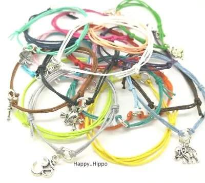 £1.35 • Buy Variety Of Charm Cord Friendship Wish Bracelet Elephant Ohm Clover Cross Star