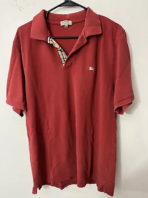 Burberry London Classic Fit Polo Shirt Mens 2XL Short Sleeve Red Cotton • $47