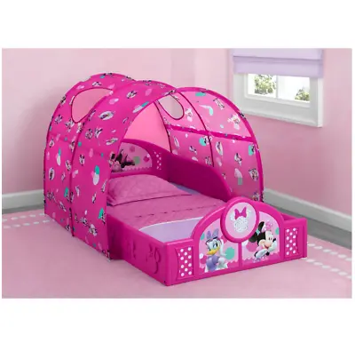 KIDS TODDLER BED Disney Minnie Mouse With Canopy Girls • $102.52