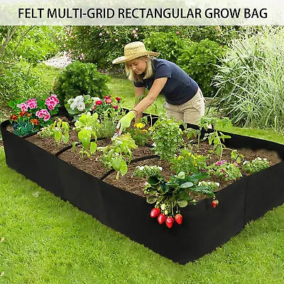 £9.99 • Buy Heavy Duty Fabric Raised Bed Garden Flower Grow Bag For Vegetables Flowers Fruit