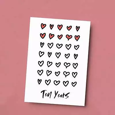 10th Wedding Anniversary Card For Wife Husband Boyfriend Girlfriend Ten Year • £4.75