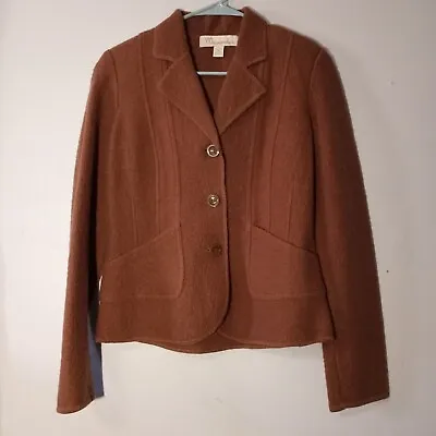 Mainbocher Small Soft Brown Wool Occasion Business Casual Blazer Jacket • $13.95