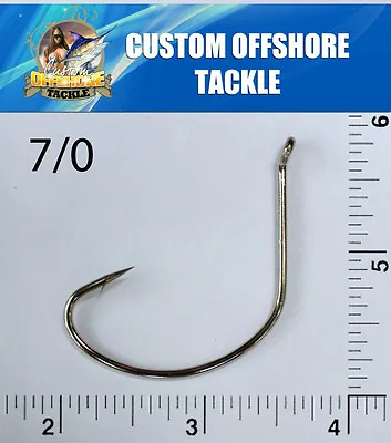 50 Size 7/0 Custom Offshore Tackle Offset Nickel Kahle Hooks Bent Eye Up • $20.65