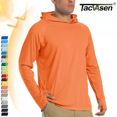 UPF50+ Mens UV Shirts Sun Protection Hoodie Outdoor Fishing Long Sleeve Casual T • $20.99