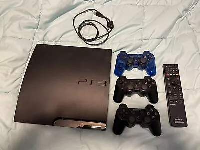 PlayStation 3 Slim Console With 3 Controllers Custom Firmware Mod 640gb HDD • $249