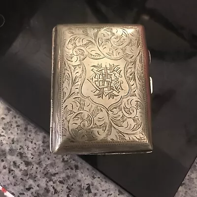 £4.99 • Buy EPNS Beautiful Engraved Cigarette Case Floral Design 