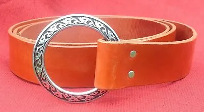 2  Wide Chestnut Brown Medieval Ring Belt SCA Cosplay LARP Pirate Viking Faire • $43