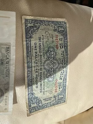 1949 PALESTINE | £ One Pound Note Red Lettering • £26