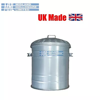 Galvanised Mini Bin 15Litre Small Dustbin Rubbish Waste Storage UK MADE! • £11.50