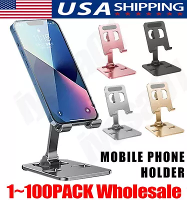 Universal Adjustable Metal Desk Tabletop Phone IPad Tablet Stand Lot Foldable • $272.29