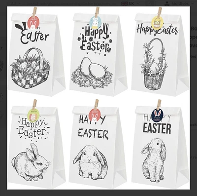 £3.60 • Buy Easter Gift, Party Bags, X12 Paper.  For Treat, Favour Etc.. FREE POSTAGE 🇬🇧