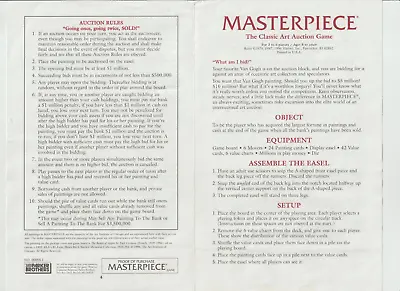 Masterpiece U.S.A. Board Game Instructions Newly Printed Masterpiece Spares • £2