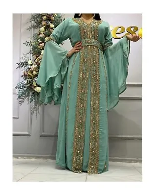 SALE New Moroccan Dubai Kaftans Farasha Abaya Dress Very Fancy Long Gown BF 202 • $88.55