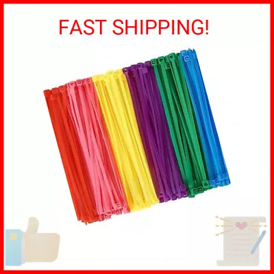 600pcs (100 Per Color) Small Colored Zip Ties 6 Inch Multi-Color Zip Wire Tie Fo • $12.69