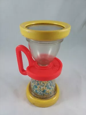 Vintage Fisher Price Toys #451 Hourglass Beads Rattle Yellow Red • $9.95