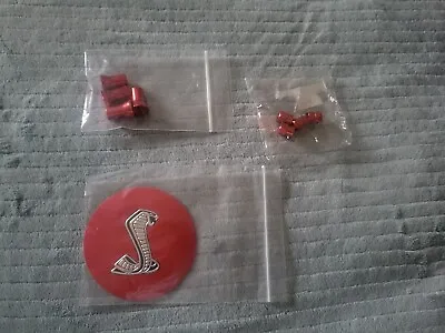 Mustang GT Cobra GT350 GT500 Steering Wheel Emblem Red + Air Caps + Sleeves Lot • $23