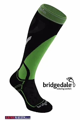 Bridgedale Vertige Mid Midweight Men's Ski Socks Black / Green • $28.61