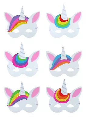 Unicorn Mask Face Soft Foam EVA Kids Girls Fancy Dress Party Bag Filler Toy Lot • £0.99