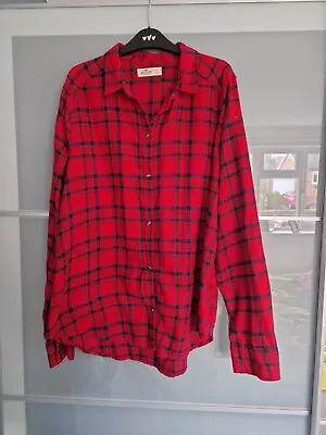 £3.99 • Buy Hollister Womens Red & Blue Check Long Sleeved Shirt Size L
