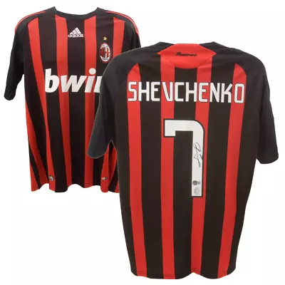 Andriy Shevchenko Signed AC Milan Home Soccer Jersey #7 - Beckett COA • £366.39