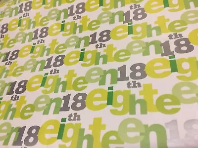 1 X 18th   - Wrapping Paper Sheets 70 X 50 Cm New • £0.99