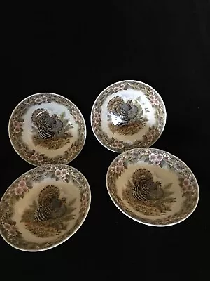 Lot Of 4 Queens Myott’s Thanksgiving Turkey Bowls New 6.5” • $49