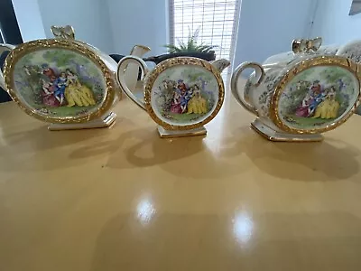 Vintage Rare Sadler Barrel Teapot Milk Jug & Sugar Bowl. Beautiful Guilding. • £35