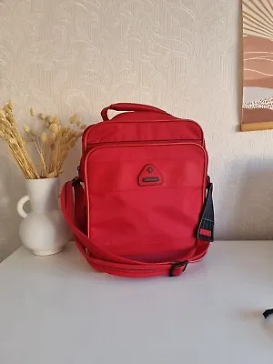 Samsonite Red Cross Body Messenger Shoulder Bag Work Office Travel Carry On • £19.99
